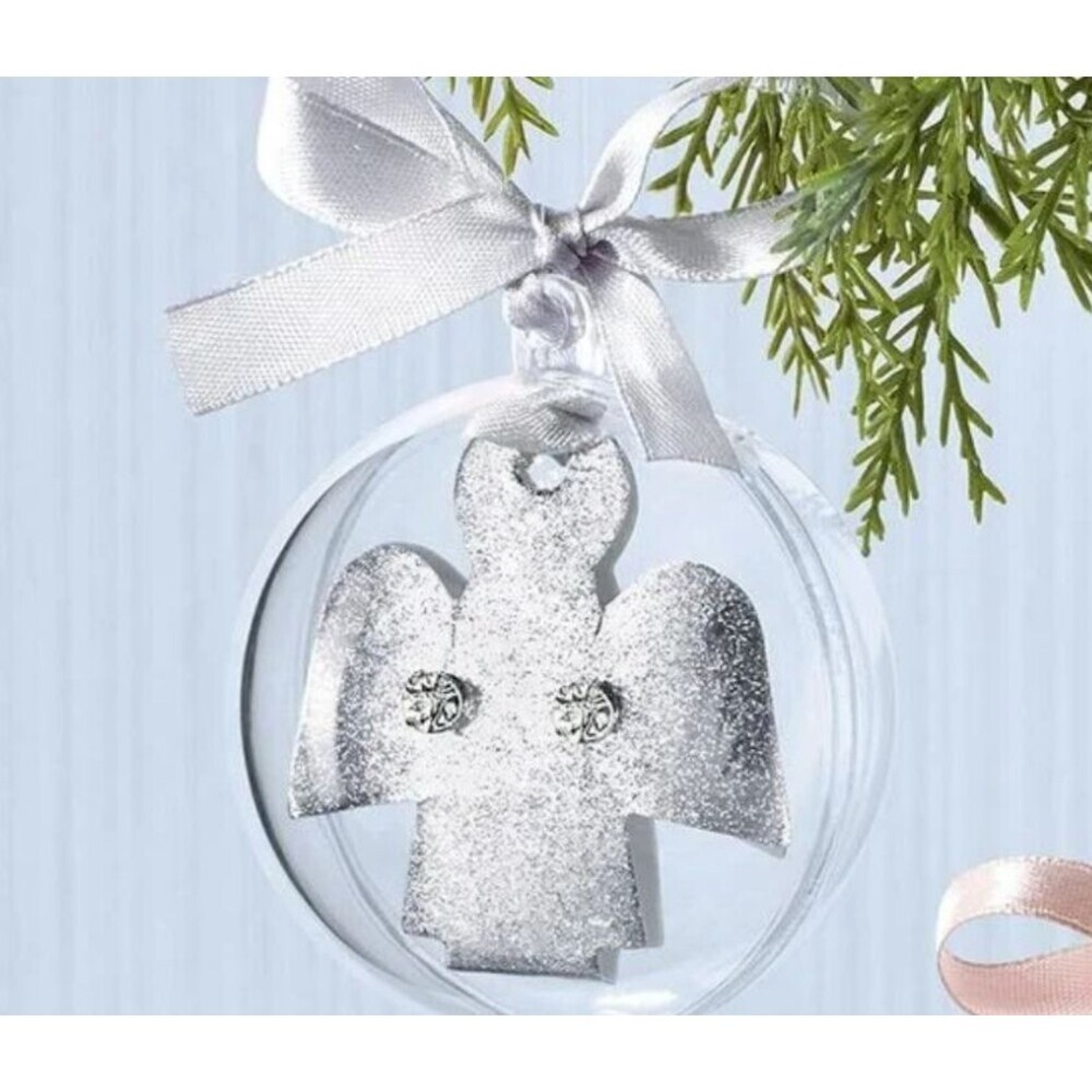 Vintage Snow Globe Stud Earrings in Hanging Ornament New Boxed